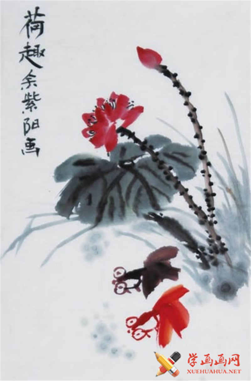 儿童中国画作品荷趣(1)