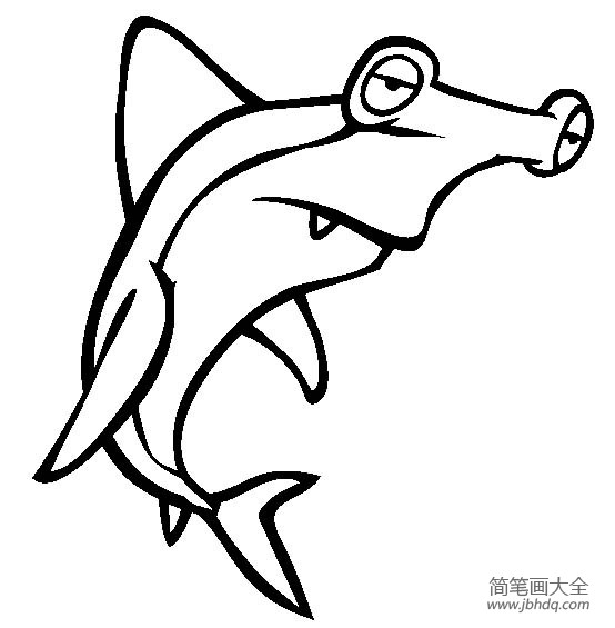 海洋生物图片 斧头鲨简笔画图片