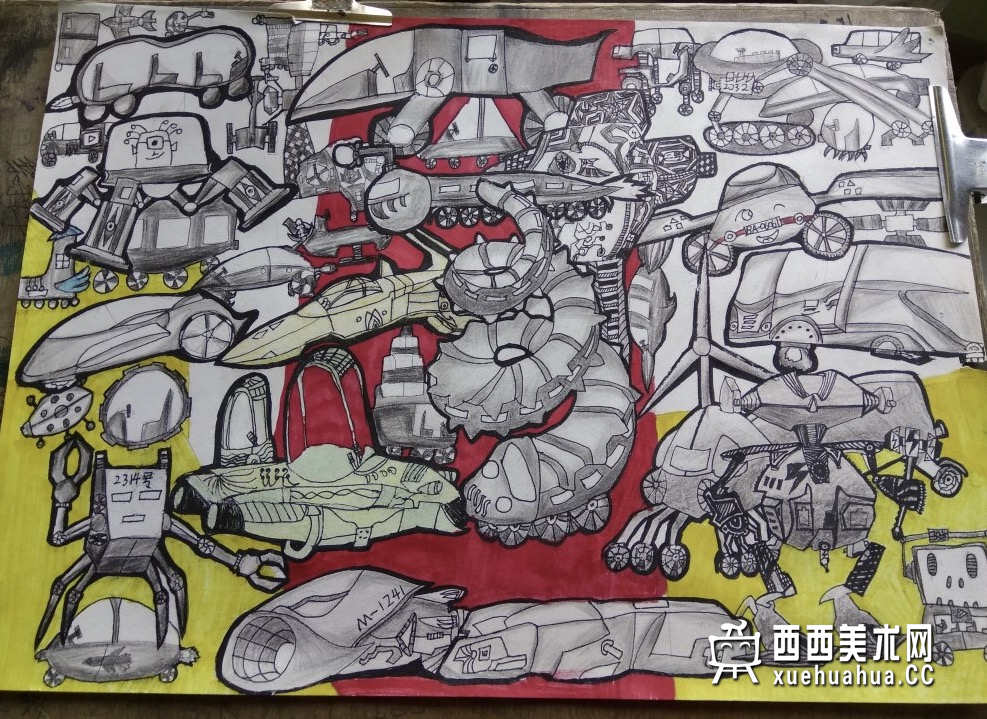 优秀小学生获奖科幻画《未来汽车》欣赏(1)