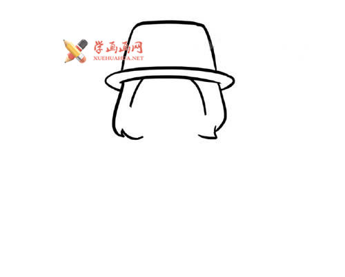 戴帽子的小女孩的简笔画画法教程【彩色】(2)