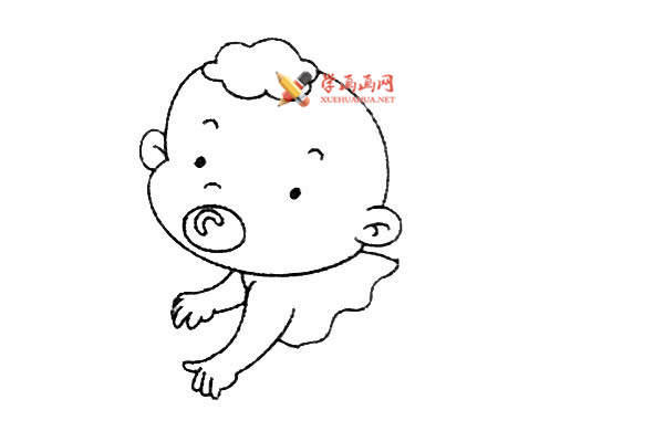 可爱的婴儿的简笔画画法教程(6)