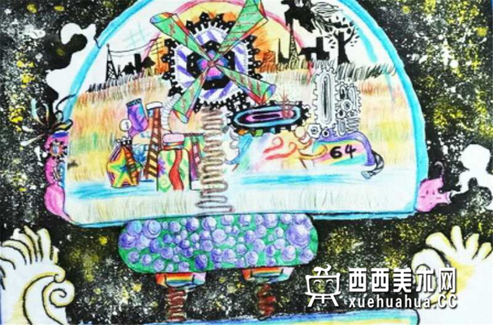 优秀小学生获奖科幻画《梦工场》欣赏(1)