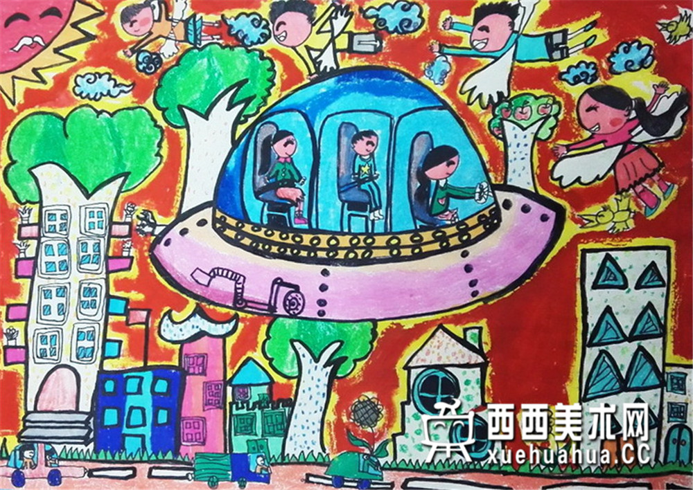 三等奖小学生获奖科幻画《太空家园》欣赏(1)