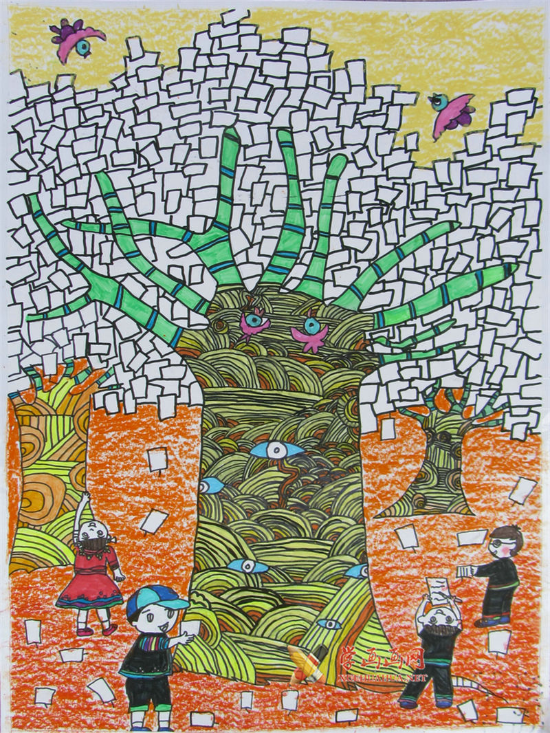 四年级小学生获奖科幻画《能源树》赏析(1)
