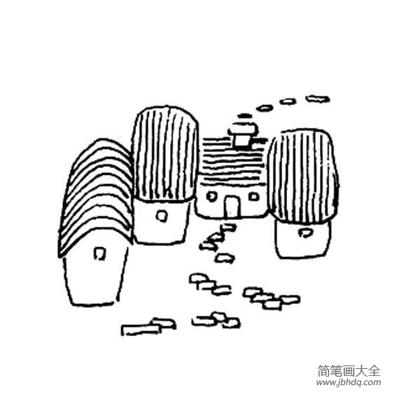 简笔画乡村小房子