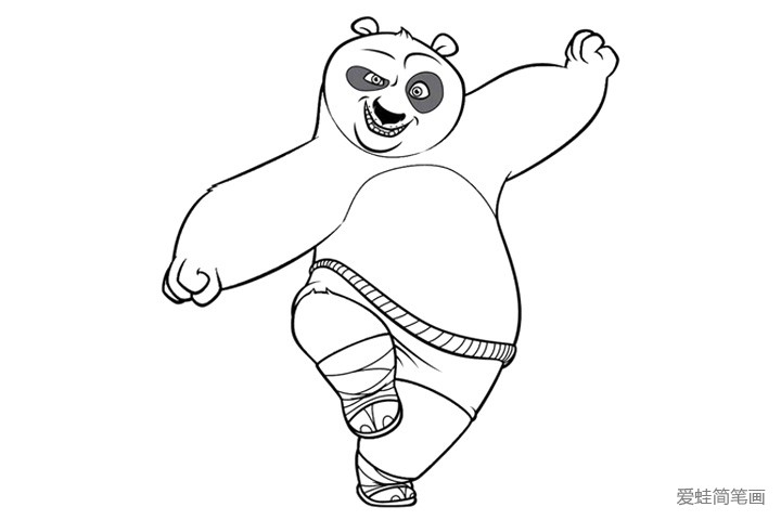 功夫熊猫中的阿宝简笔画3