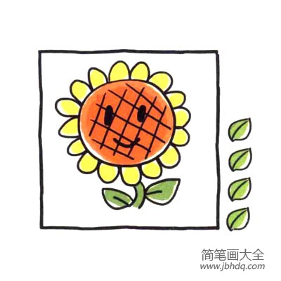 四步画出可爱简笔画 阳光天使向日葵