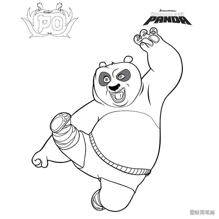 功夫熊猫中的阿宝简笔画6