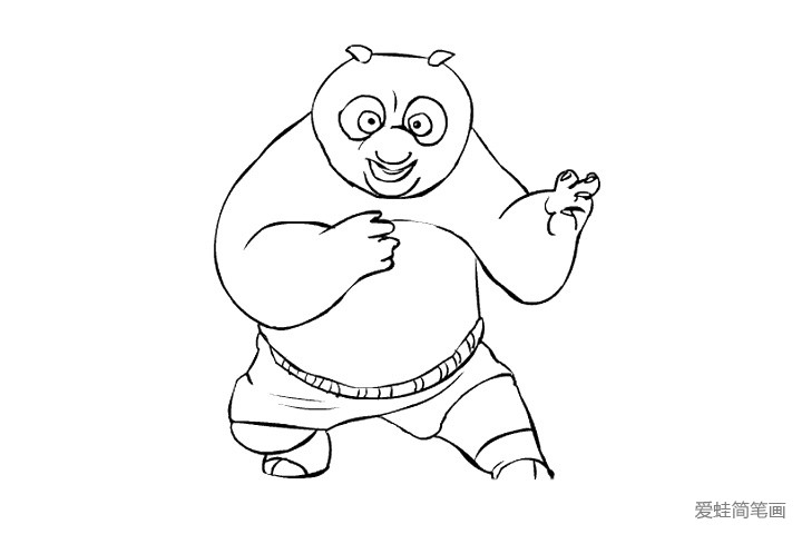 功夫熊猫中的阿宝简笔画1