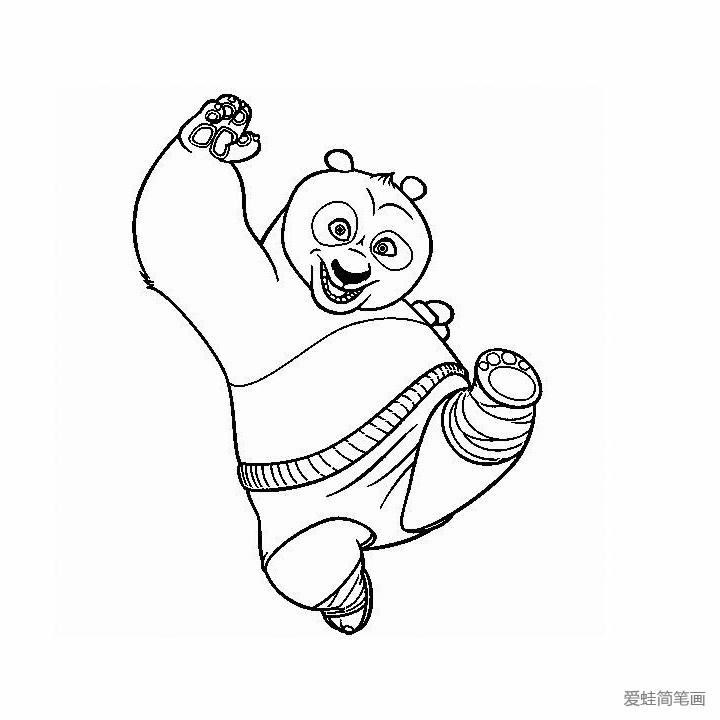 功夫熊猫中的阿宝简笔画5
