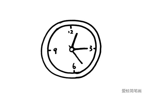 2.画出闹钟的指针和刻度。