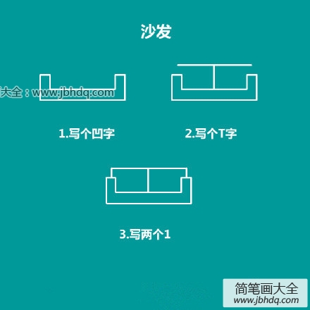 沙发简笔画步骤