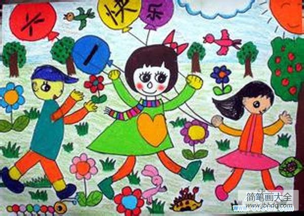 六一快乐儿童绘画图片