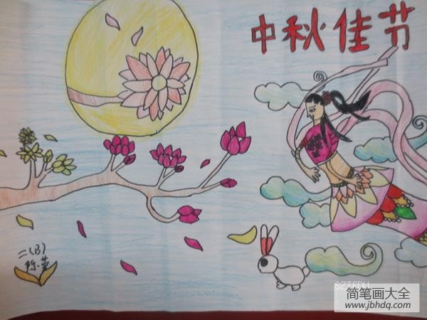 欢庆中秋佳节,中秋节题材儿童画