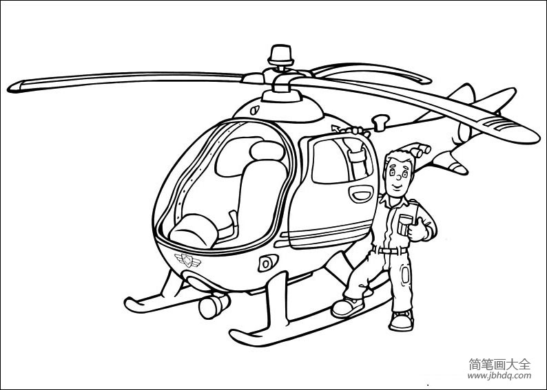 救援直升机简笔画图片
