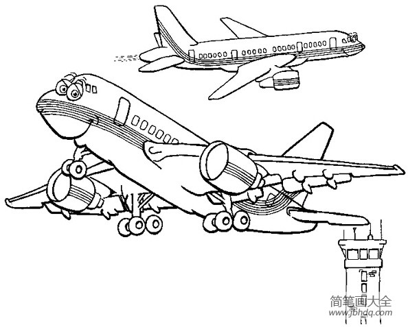 卡通飞机简笔画图片大全