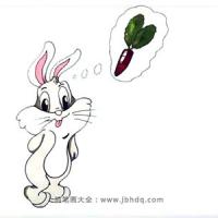 简笔画教程：画想吃胡萝卜的小兔子