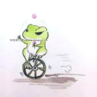 旅行青蛙骑独轮车