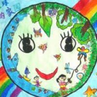 世界地球日低碳环保主题儿童画