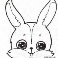 兔子头像简笔画