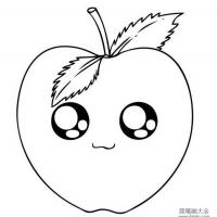 苹果简笔画，卡通水果简笔画图片2