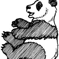开心的大熊猫简笔画