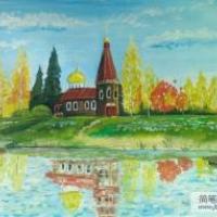 郊外的教堂,国外儿童优秀水彩画作品欣赏
