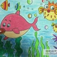 海底世界儿童画：游海底世界