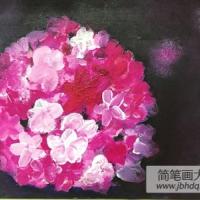 鲜花朵朵水彩画