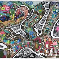 优秀儿童获奖科幻画《昆虫矿山机器人》欣赏