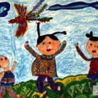 儿童装饰画 防风筝