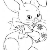 拿着复活节彩蛋的兔子