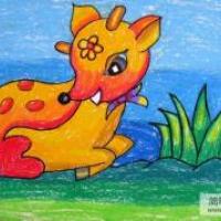 儿童画 漂亮的梅花鹿