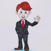 帅气商人简笔画步骤图解教程