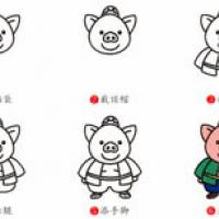 天蓬元帅猪八戒简笔画 天蓬元帅猪八戒简笔画步骤图片大全