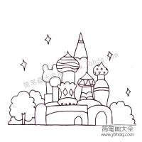 Q版城堡简笔画画法