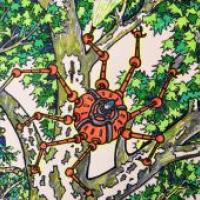 中学生获奖科幻画赏析《多功能植物机器人》