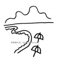 6张简单漂亮的海上风景简笔画