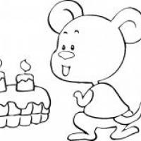 小老鼠偷吃蛋糕简笔画