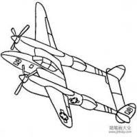 军用飞机简笔画大全 洛克希德P-38闪电