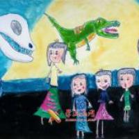 三等奖幼儿园科幻画《4D博物馆》