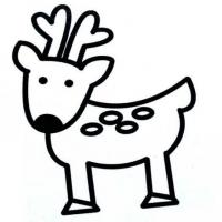 圣诞驯鹿卡通简笔画-可爱的小鹿