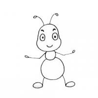 卡通蚂蚁简笔画简单画法步骤图片