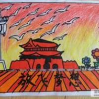 抗战七十周年儿童画-放飞梦想向往和平