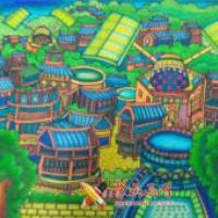 环保获奖科幻画赏析《新农村智能空气水质净化器》