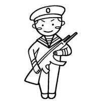 怎么画警察叔叔 人民解放军的画法图片