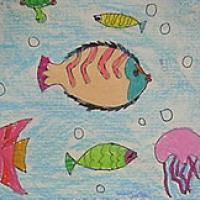 海底的小鱼儿童画