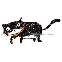 黑猫白猫简笔画图片
