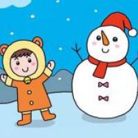 儿童学画画教程_冬天堆雪人的小女孩画法