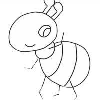 卡通蚂蚁简笔画画法步骤图片